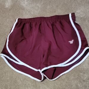 Varsity Maroon Cheerleading And Athletic Shorts with White Edging